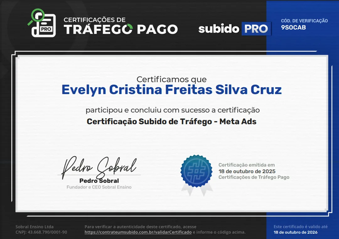Certificado Subido Tráfego
